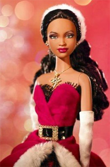 black barbie christmas doll