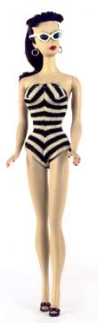 Vintage Ponytail Barbie Puppe im Zebra Badeanzug