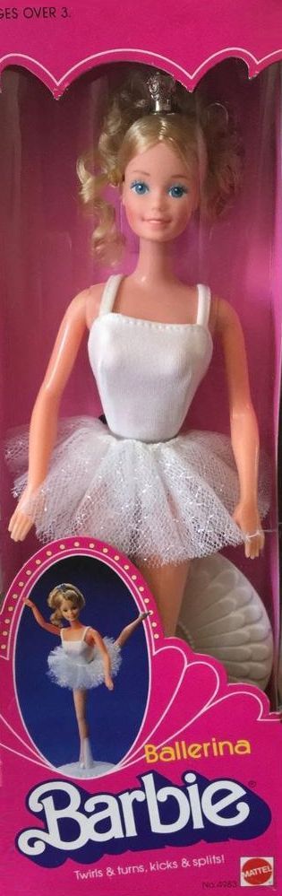 Barbie Ballerina Doll in Purple Removable Tutu with Black Hair in Top Knot,  Brown Eyes, Ballet Arms & Sculpted Toe Shoes