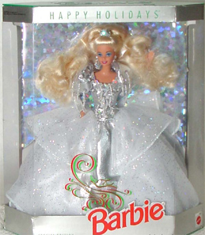 1990 happy holidays barbie worth