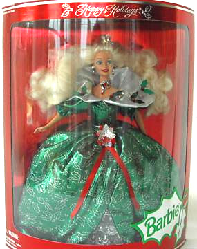 1990 happy holidays barbie worth
