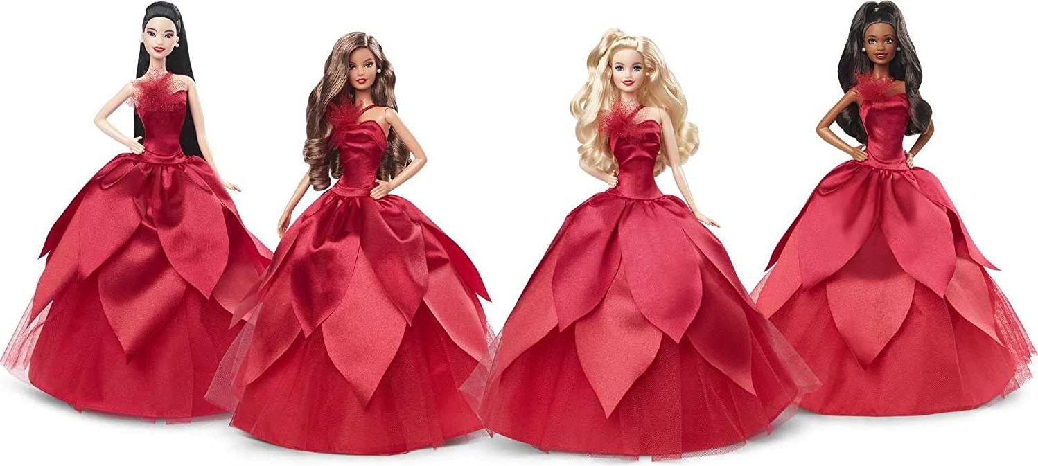 SALE! SALE! BARBIE Signature 2022 Holiday Doll Asian Dark Hair Red