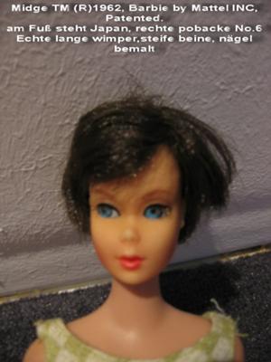 midge 1962 barbie 1958 by mattel inc patented